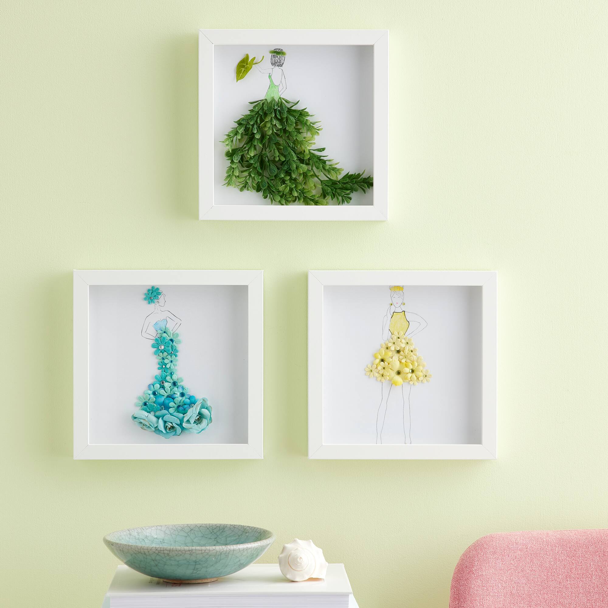 3 Pack Fundamentals 8" x 8" White Shadow Boxes by Studio Décor®